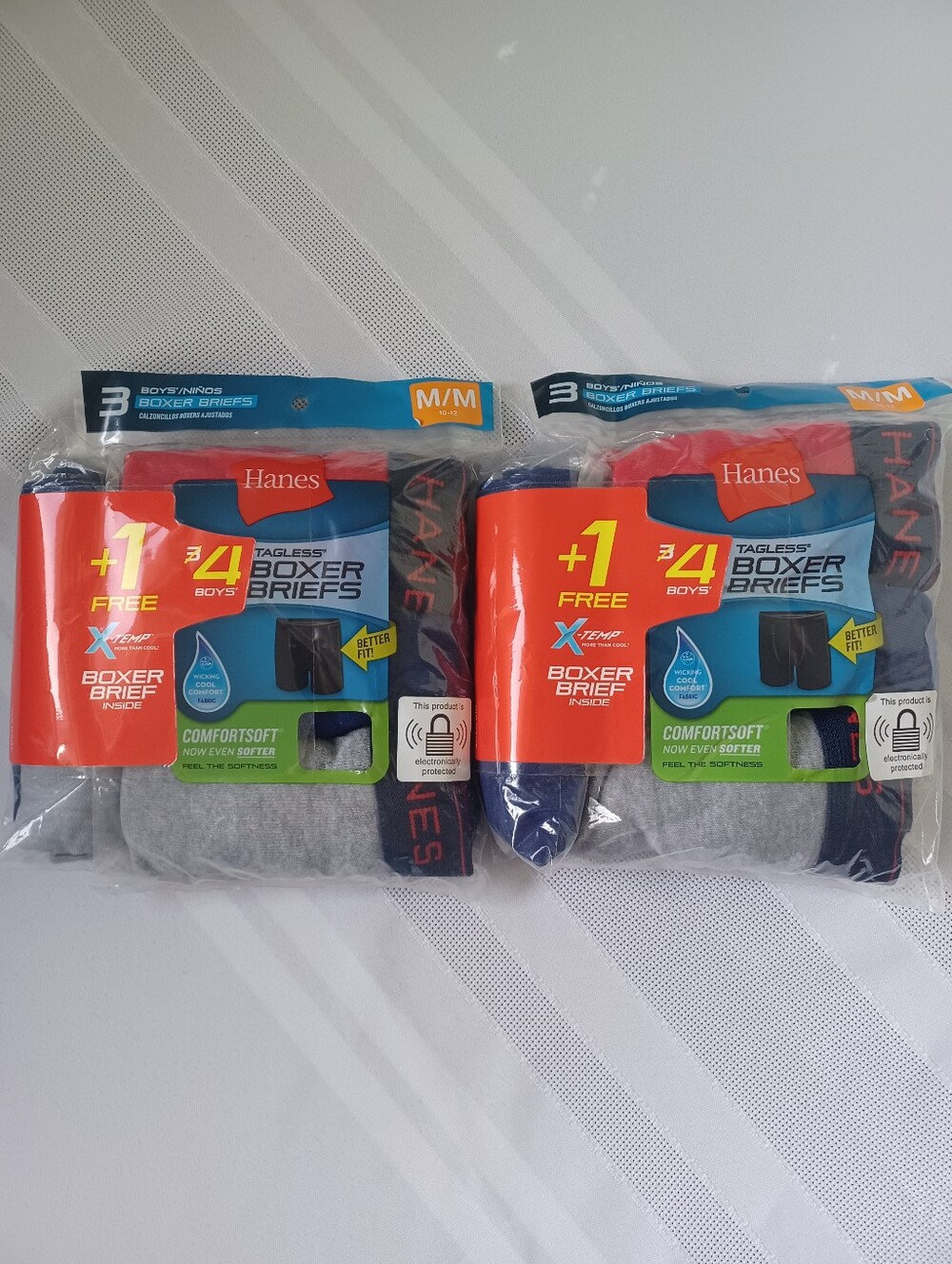 Hanes Boys' Boxer Briefs Pack - 8 Pair Total Boys Medium 10-12 New